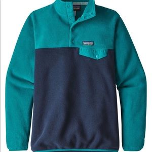 Patagonia Synchilla Teal and Navy Fleece Pullover